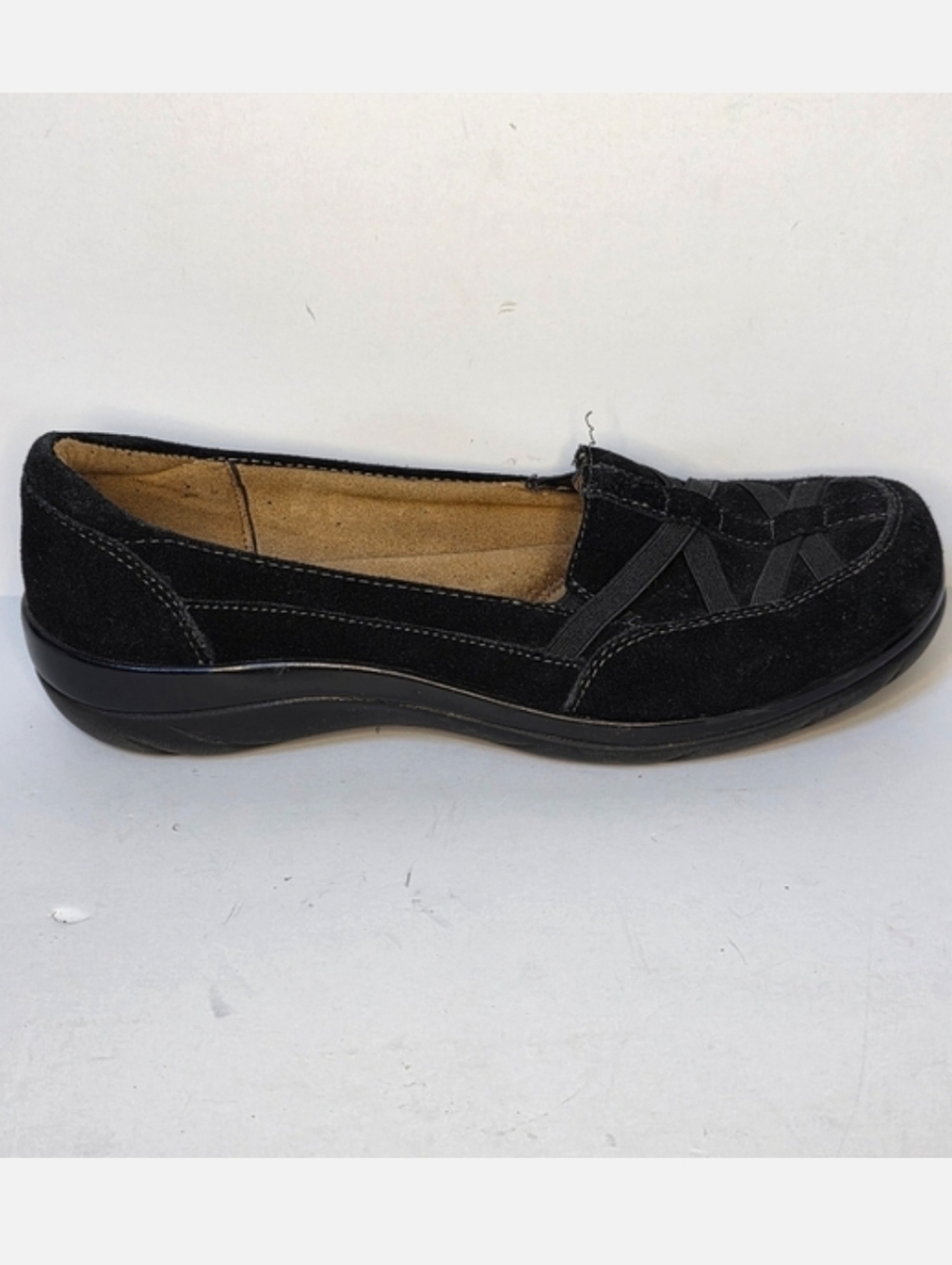 Narural Soal Black Suede Slip On Loafers Women's Size 6.5 Naturalizer